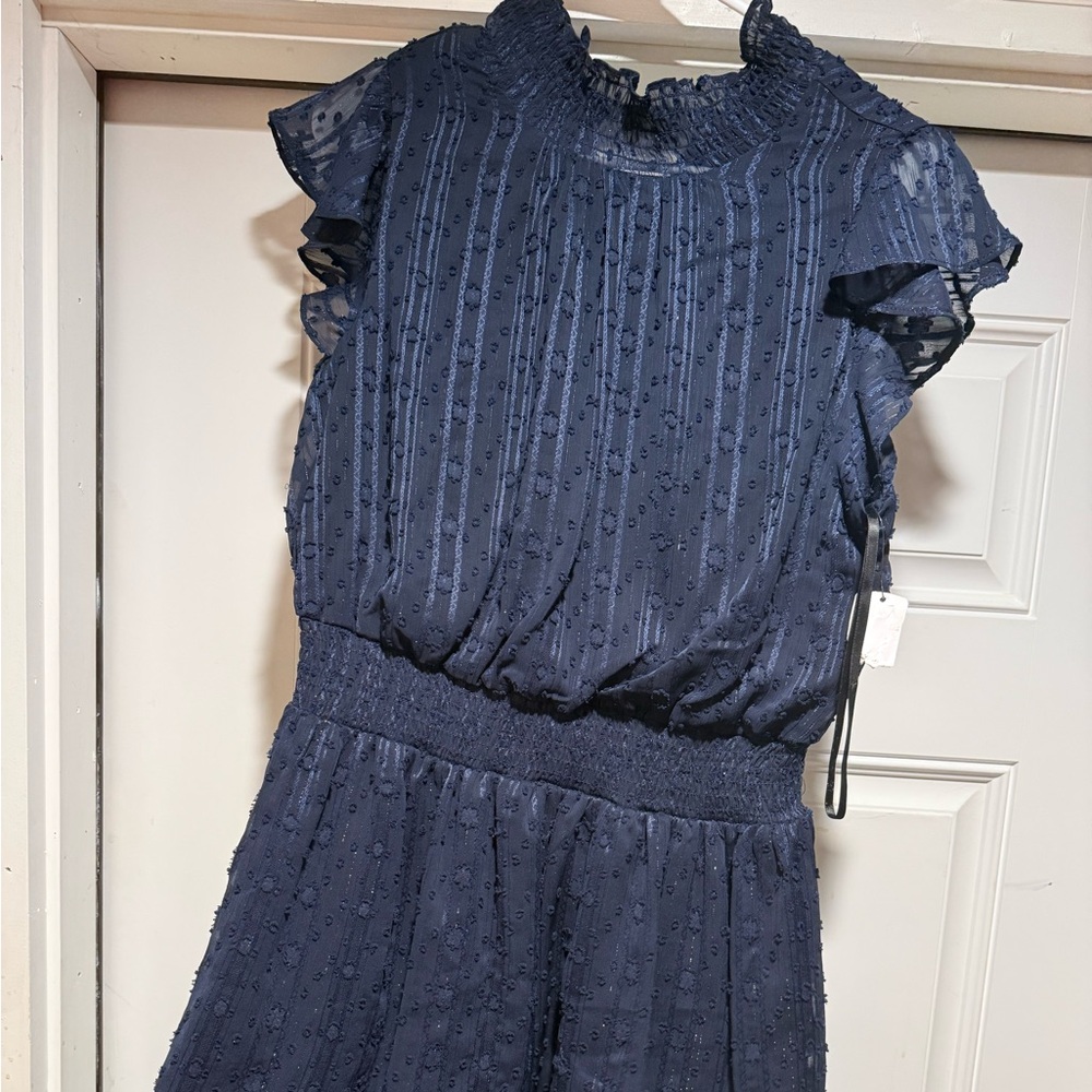 BCX Midnight Blue Textured Dress